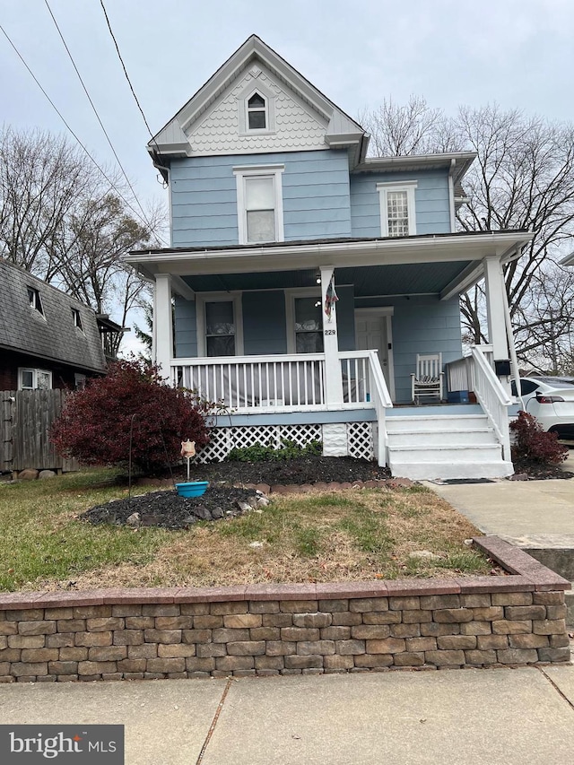 view of front of home with a porch