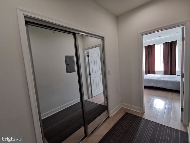 interior space with light hardwood / wood-style floors