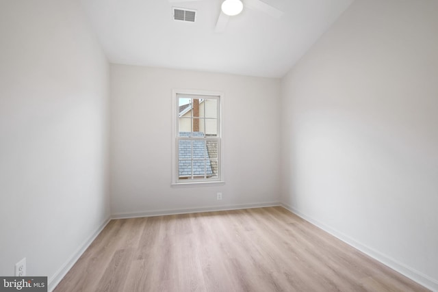 unfurnished room with light hardwood / wood-style floors