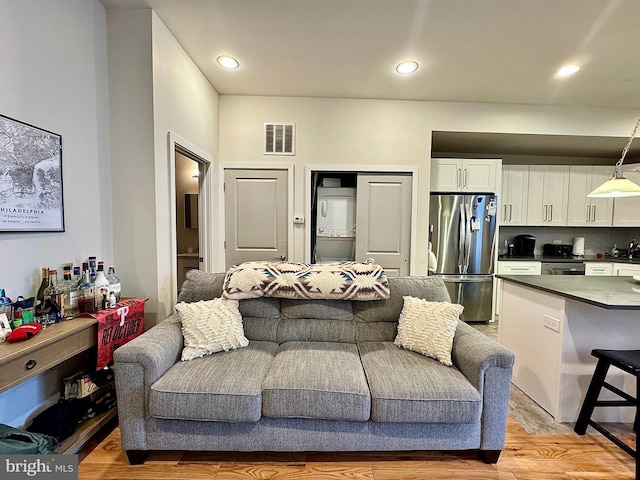 living room featuring light wood-type flooring