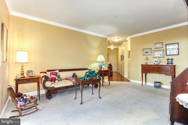 interior space with crown molding