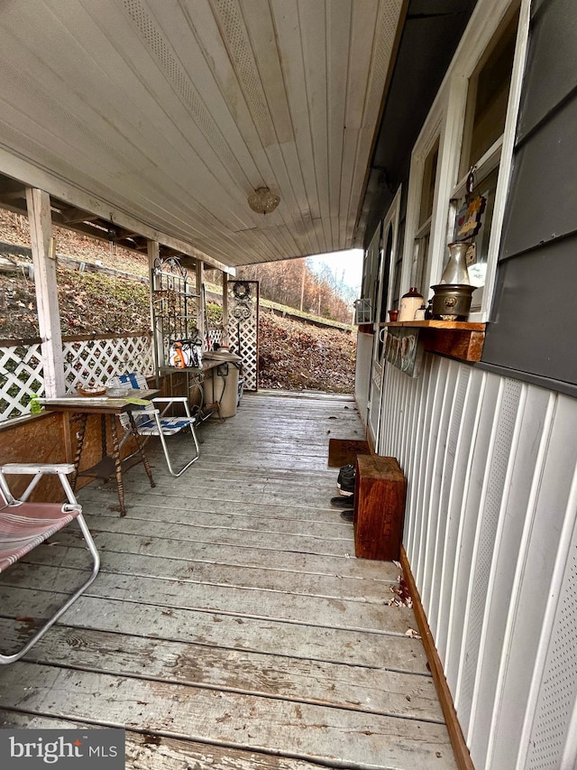 view of wooden deck