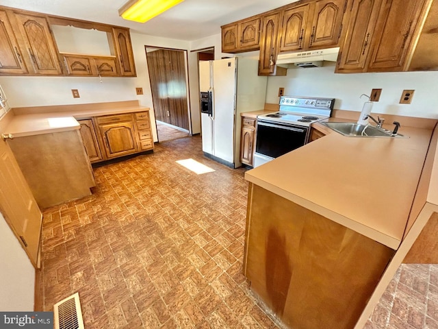 kitchen featuring sink and white appliances