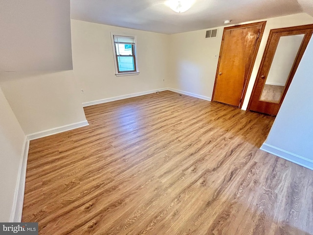 empty room featuring light wood-type flooring