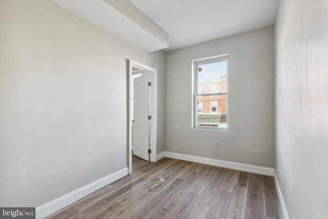 empty room featuring light hardwood / wood-style floors