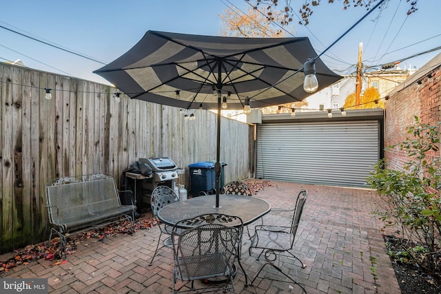 view of patio with area for grilling