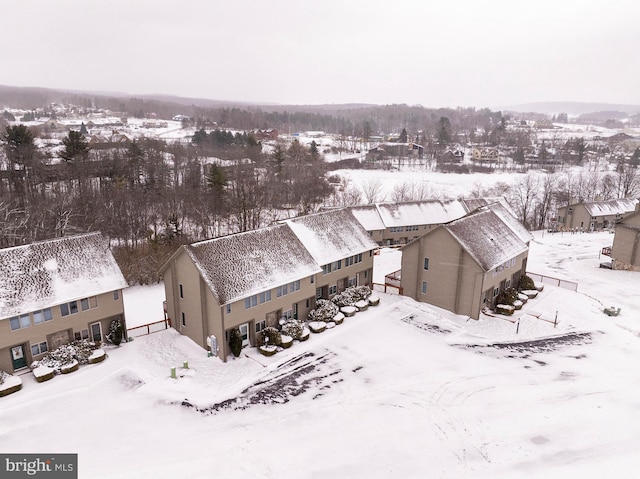 view of snowy aerial view