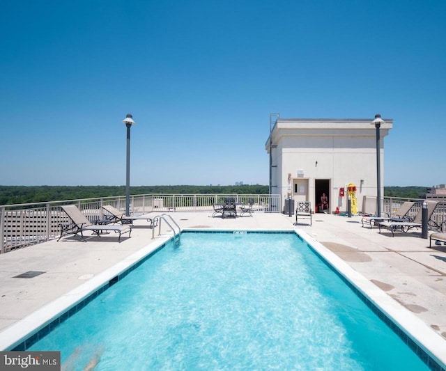 view of pool featuring a patio