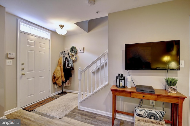 foyer featuring hardwood / wood-style flooring