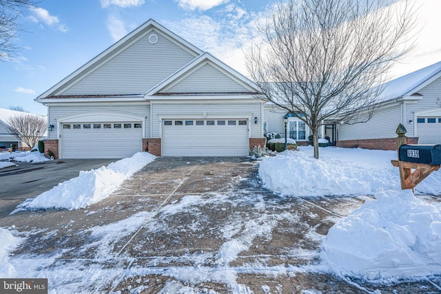 view of front of house with a garage