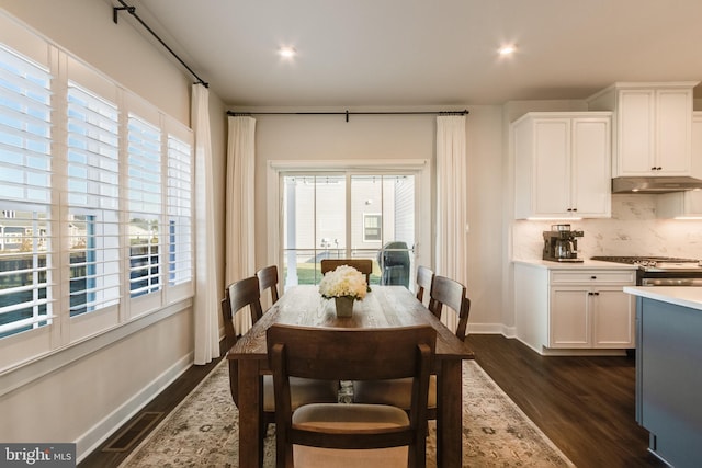 dining room featuring dark hardwood / wood-style floors