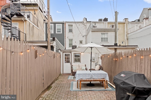 view of patio with grilling area