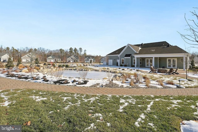 back of property with french doors