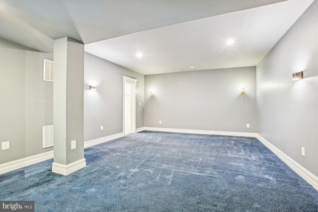 basement with carpet