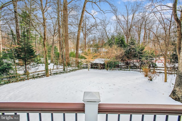 view of snowy yard