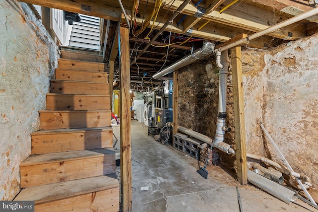 basement with independent washer and dryer