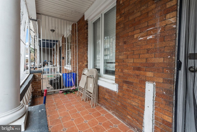 interior space featuring a porch