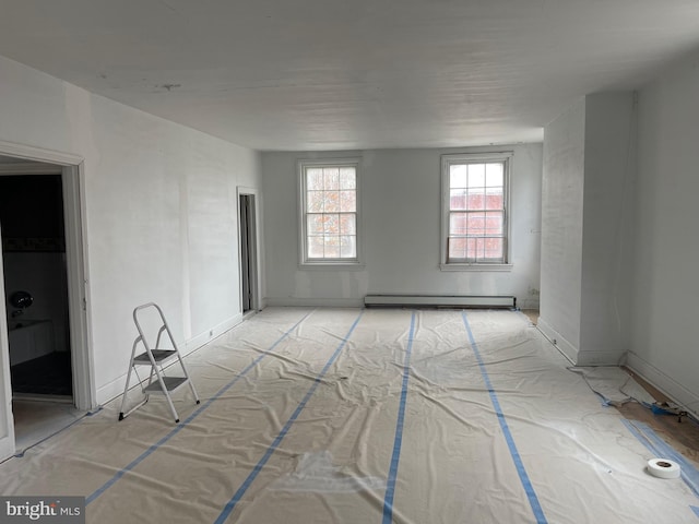 empty room with a baseboard radiator