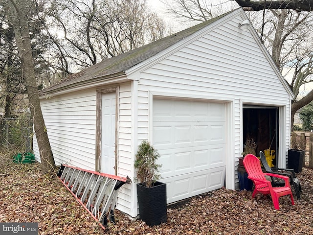 view of garage