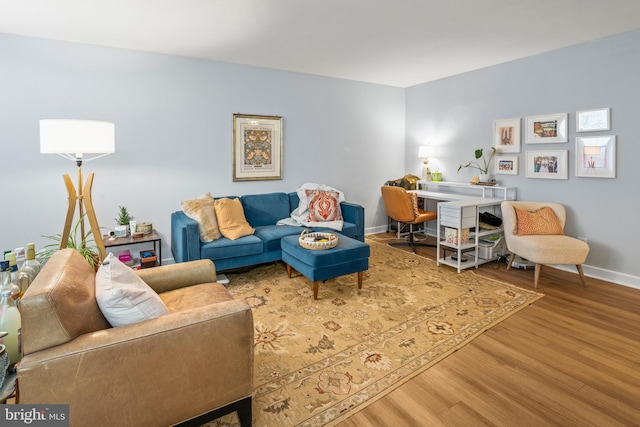 living room featuring hardwood / wood-style flooring