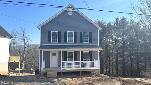 view of front property featuring a porch