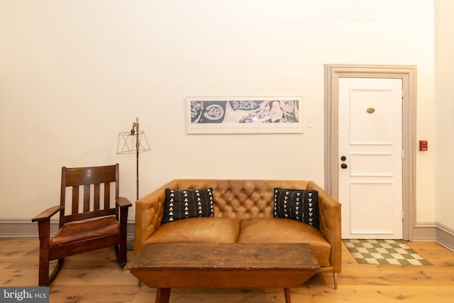 living area featuring light wood-type flooring