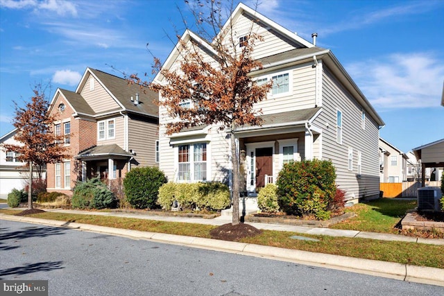 view of front of home with central AC