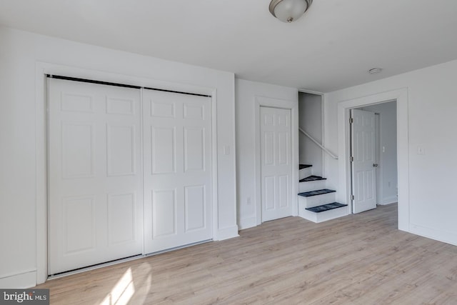 basement with light wood-type flooring