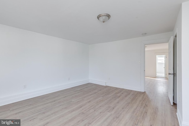 empty room featuring light wood-type flooring