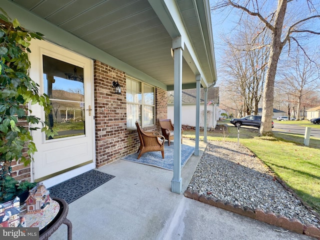 view of patio featuring covered porch