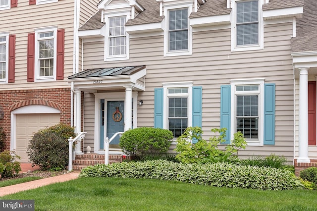 exterior space featuring a garage