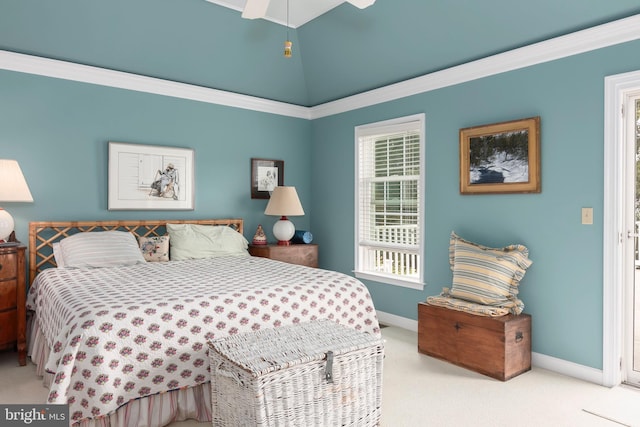 28527 Augusta Ct, Easton, MD 21601 - carpeted bedroom featuring baseboards, a ceiling fan, and crown molding