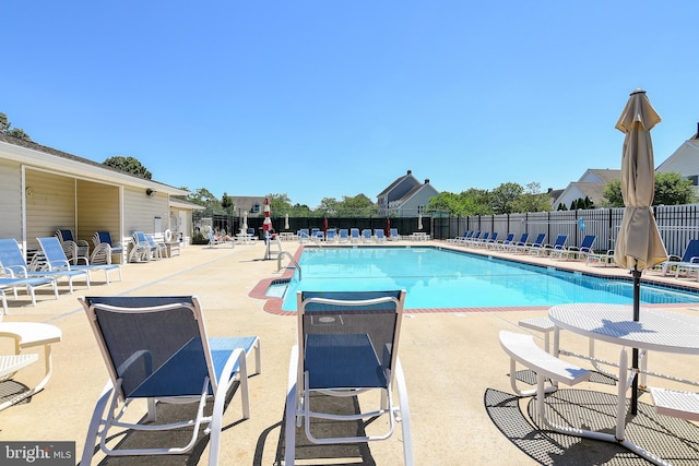 view of pool featuring a patio area