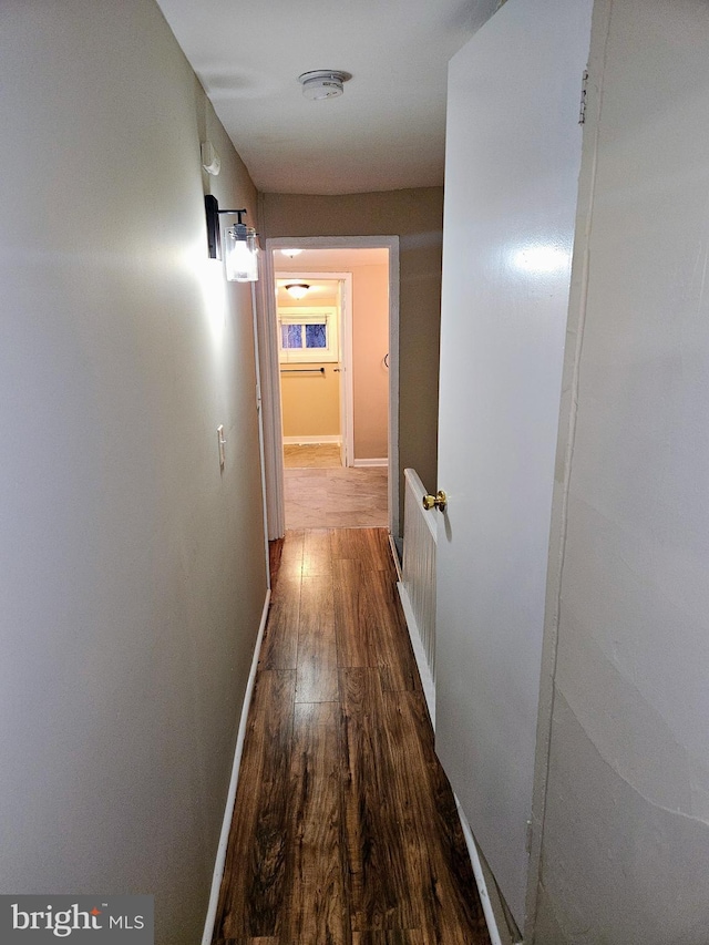 hallway featuring wood-type flooring