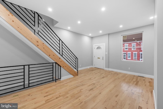 entryway with light wood-type flooring