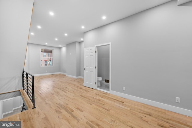 unfurnished room featuring light hardwood / wood-style flooring