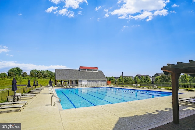 view of pool with a patio