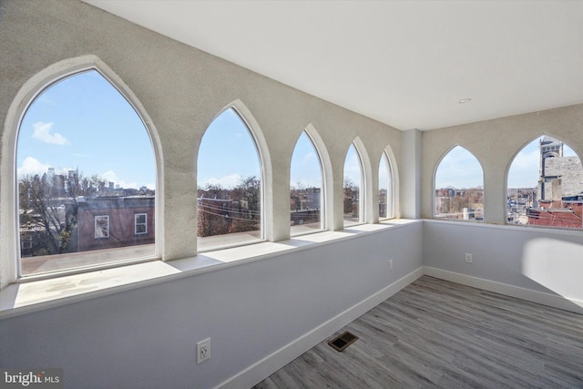 view of unfurnished sunroom