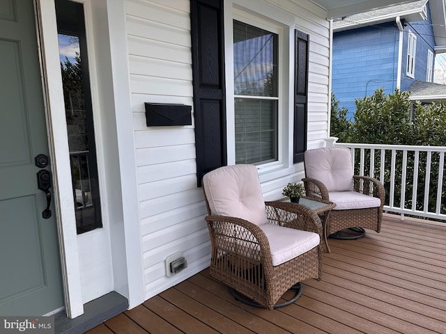 wooden deck with a porch