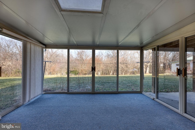 unfurnished sunroom featuring a wealth of natural light