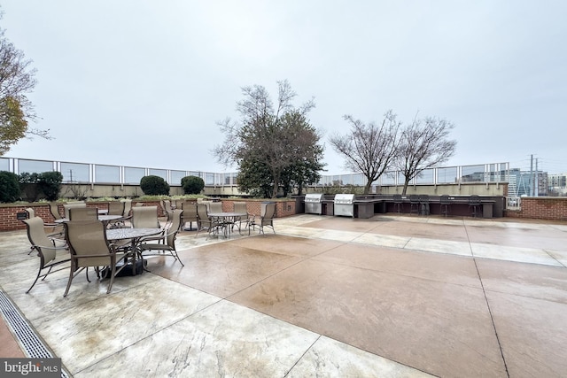 view of patio / terrace with an outdoor kitchen and grilling area