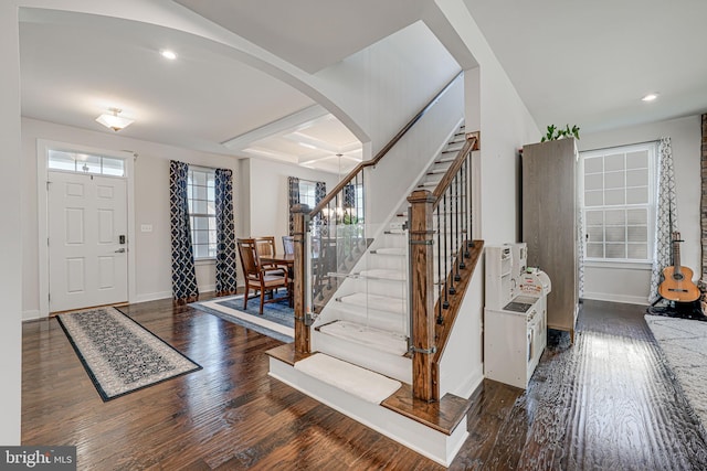 entryway featuring dark hardwood / wood-style flooring