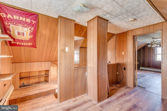 view of sauna with hardwood / wood-style flooring