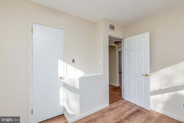 empty room featuring light wood-type flooring