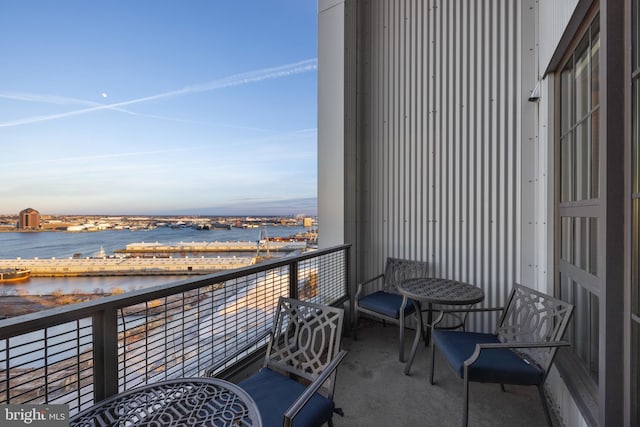 balcony with a water view