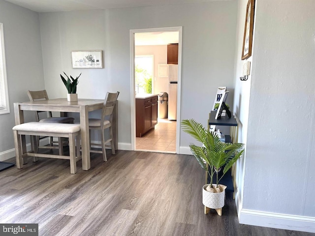 dining room featuring light hardwood / wood-style floors