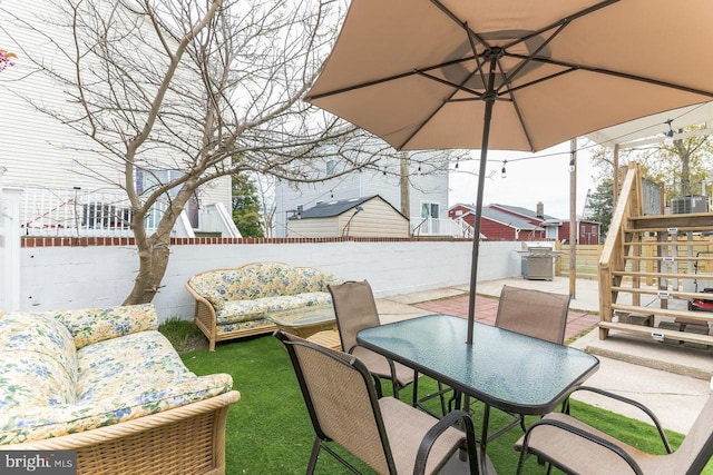 view of patio with an outdoor hangout area