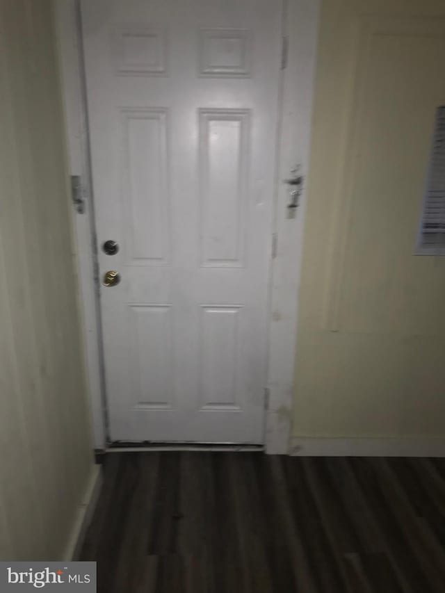 entryway featuring dark wood-type flooring