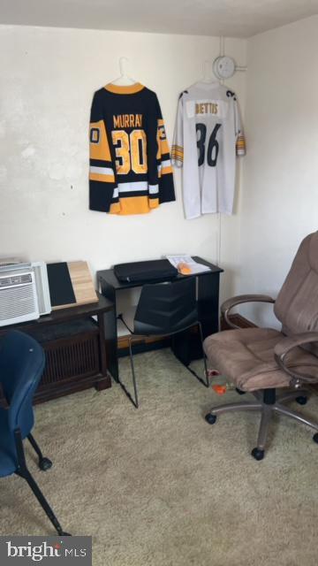 sitting room featuring carpet flooring