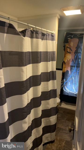 bathroom featuring a shower with curtain